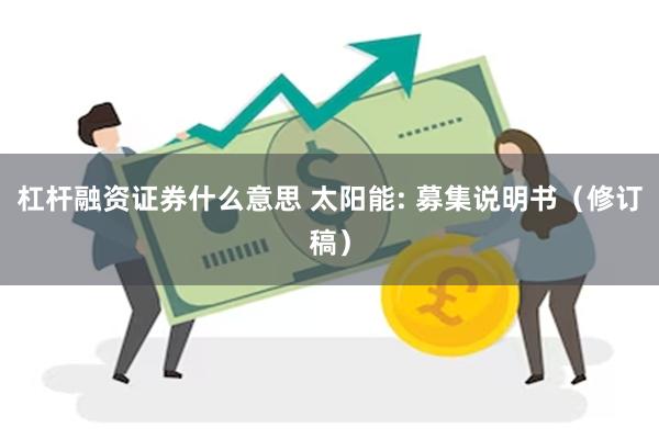 杠杆融资证券什么意思 太阳能: 募集说明书(修订稿)