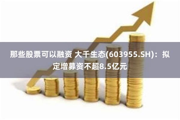 那些股票可以融资 大千生态(603955.SH)：拟定增募资不超8.5亿元
